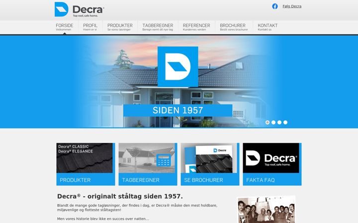 Screenshot of decra.dk
