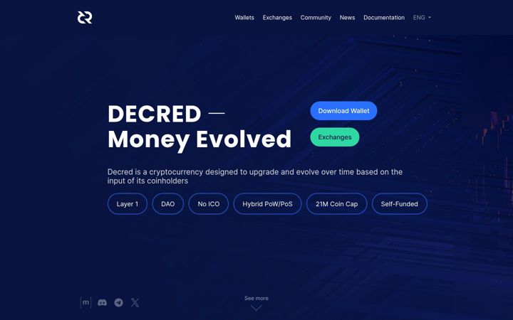 Screenshot of decred.org