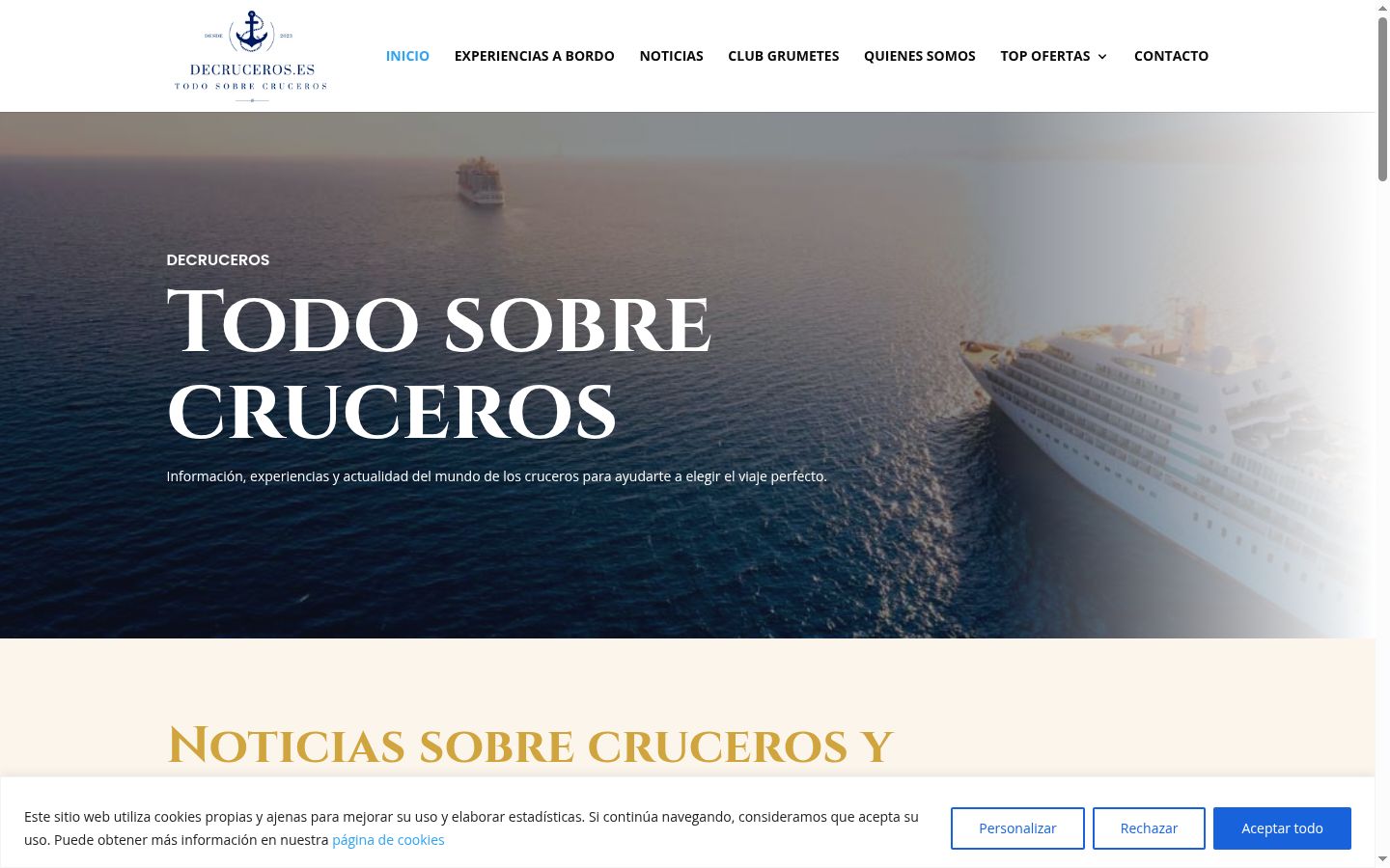 Screenshot of the consent banner shown before any interaction
