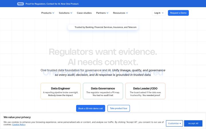 Екранна снимка на decube.io