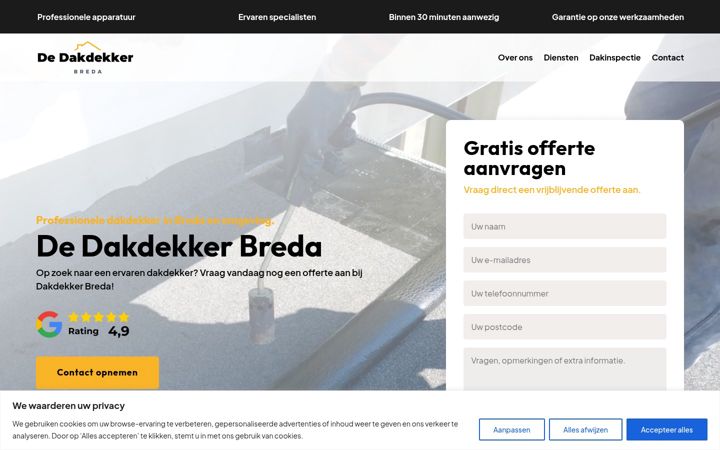 Ekrano kopija dedakdekkerbreda.nl