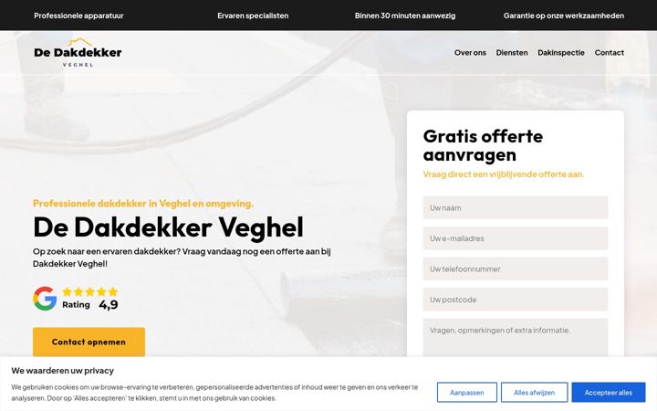 Skärmbild av dedakdekkerveghel.nl
