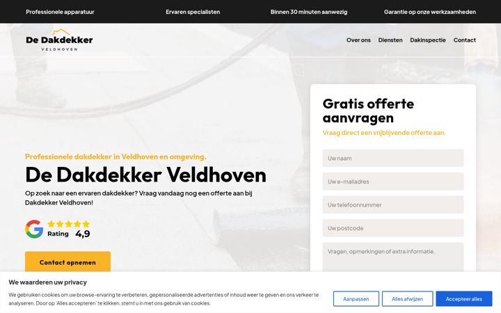 Skärmbild av dedakdekkerveldhoven.nl