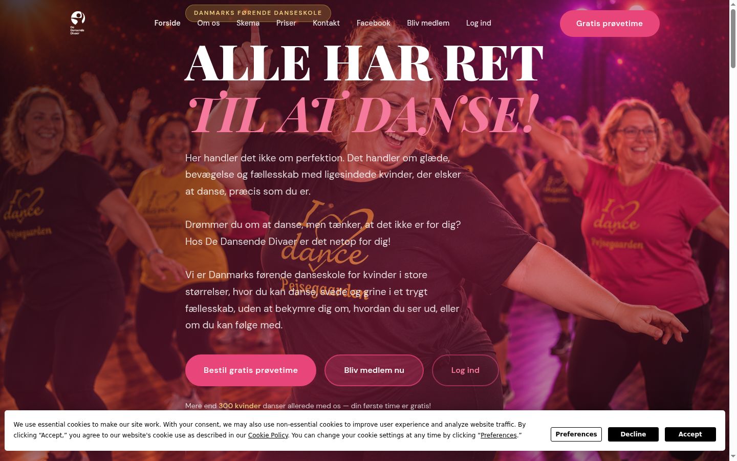 Screenshot of the consent banner shown before any interaction