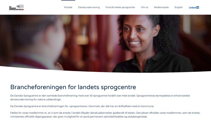 Screenshot of dedanskesprogcentre.dk