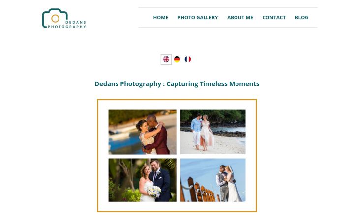 Screenshot of dedansphotography.com