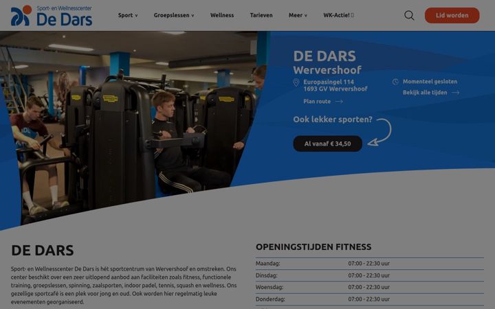Skärmbild av dedars.nl