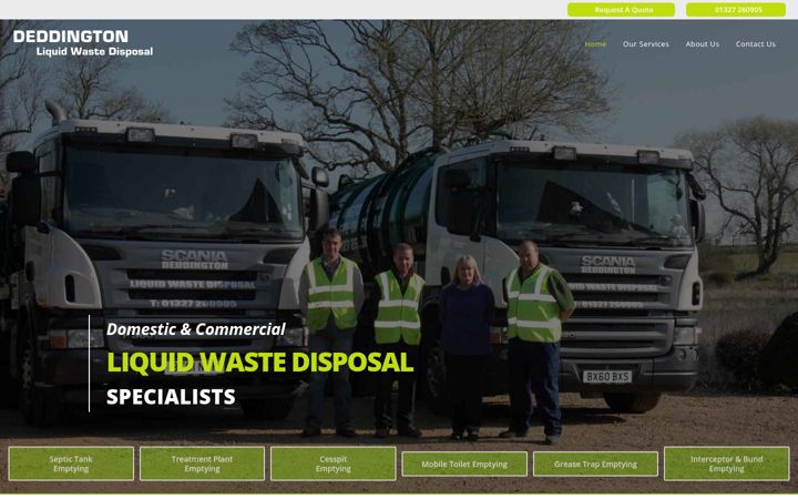 Screenshot of deddingtonliquidwaste.co.uk
