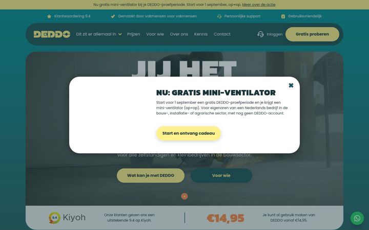 Skärmbild av deddo.nl