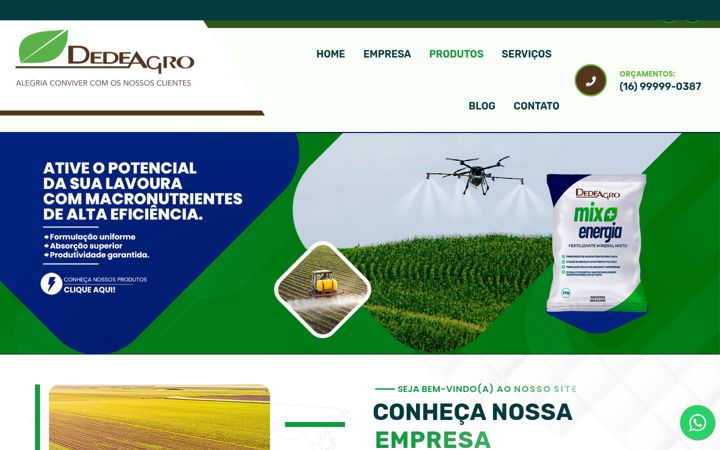 Képernyőkép: dedeagro.com.br