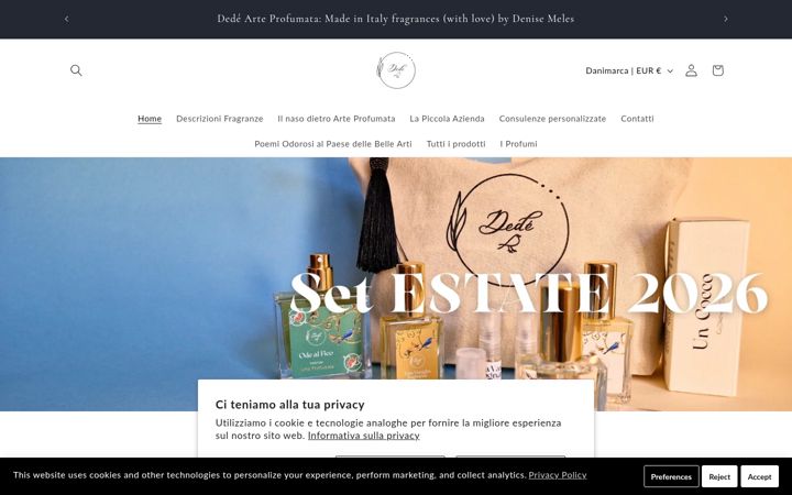 Screenshot of dedearteprofumata.com