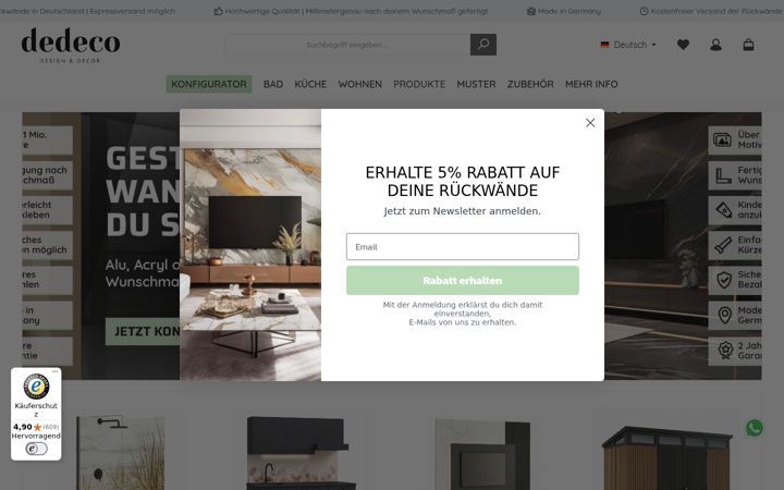 Screenshot of dedeco-shop.de