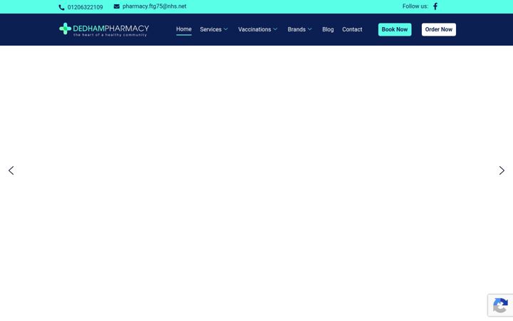 Screenshot of dedhampharmacy.co.uk