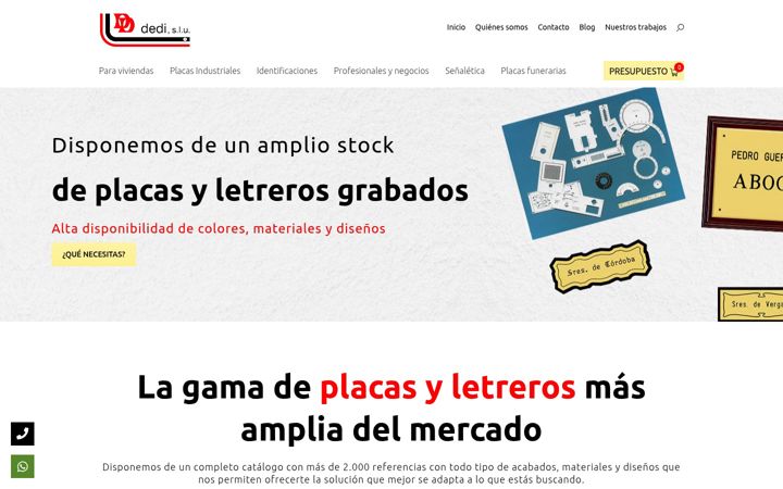 Screenshot of dedi-placasyletrerosgrabados.com