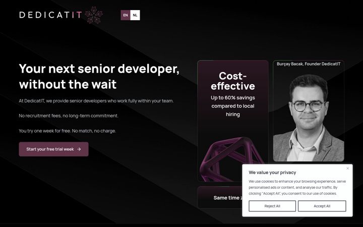 Screenshot of dedicatit.com