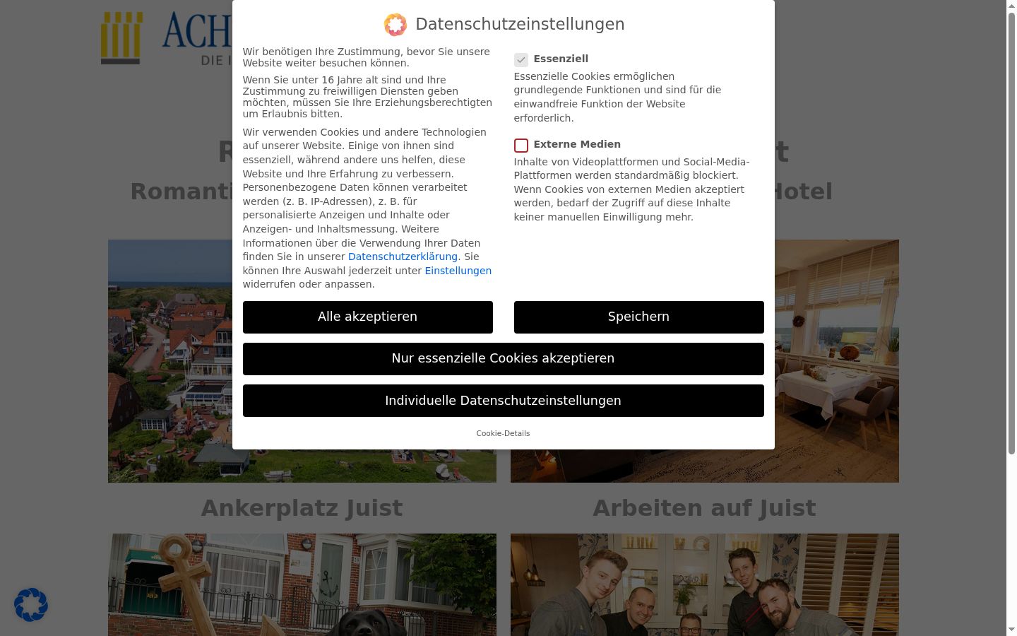 Screenshot tal-banner tal-kunsens muri qabel kwalunkwe interazzjoni