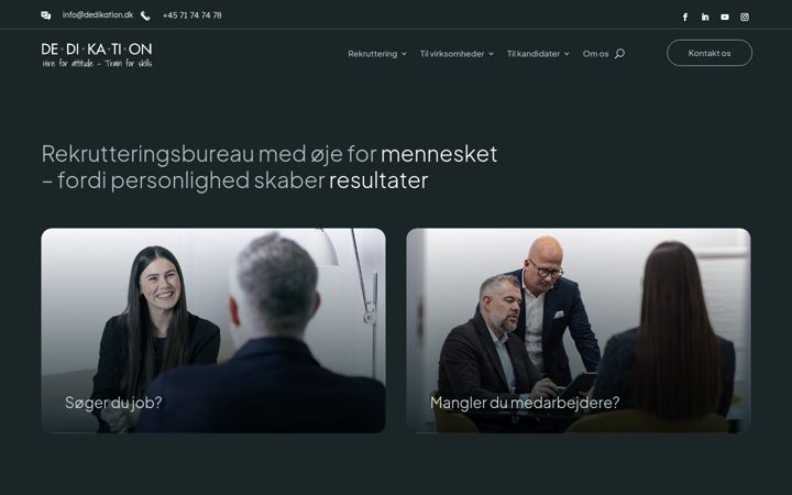 Screenshot of dedikation.dk
