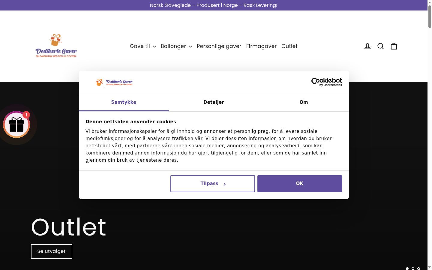 Screenshot of the consent banner shown before any interaction