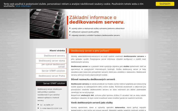 Skärmbild av dedikovany-servery.cz