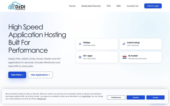 Screenshot of dediseedbox.com