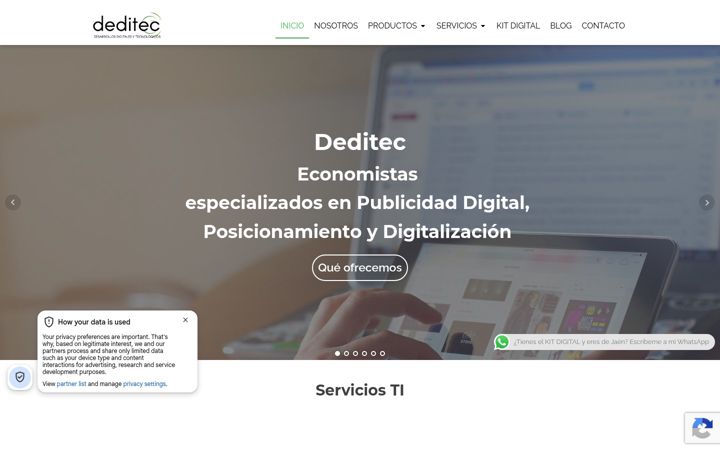 Snimka zaslona za deditec.es