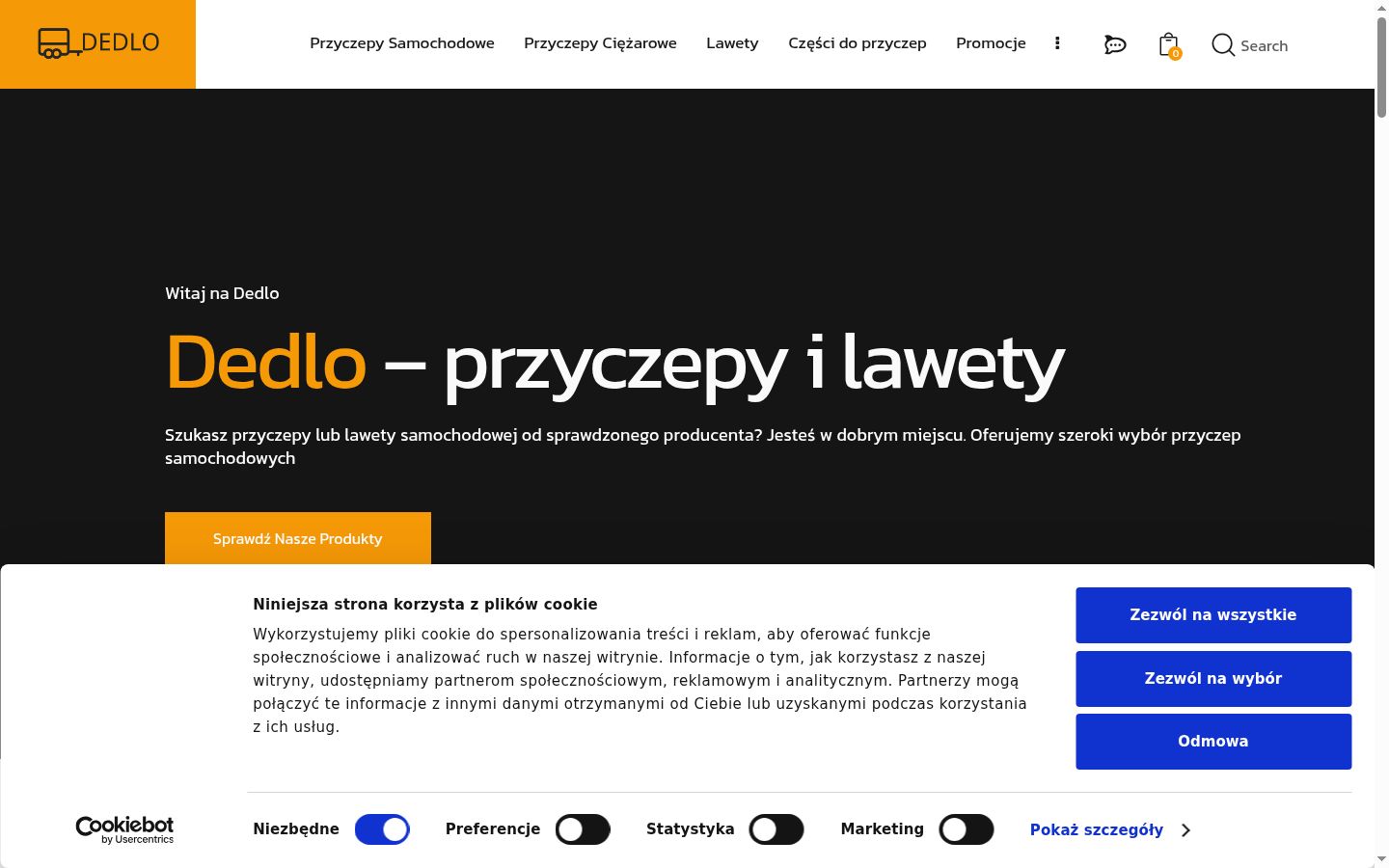 Screenshot del banner di consenso mostrato prima di qualsiasi interazione