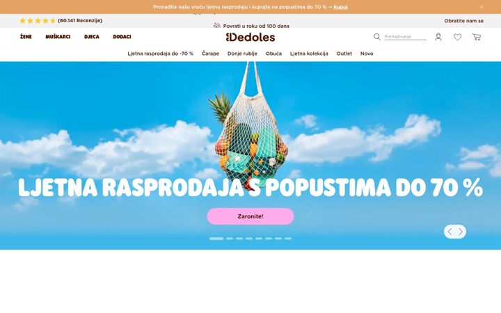 Snímek obrazovky dedoles.hr