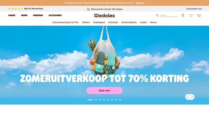 Skärmbild av dedoles.nl