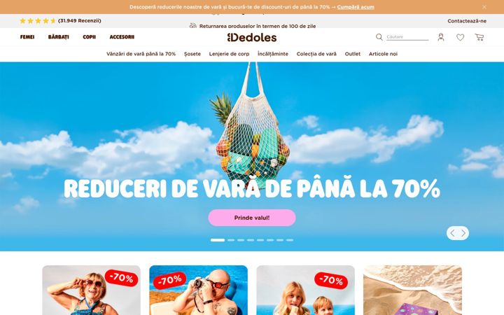 Екранна снимка на dedoles.ro