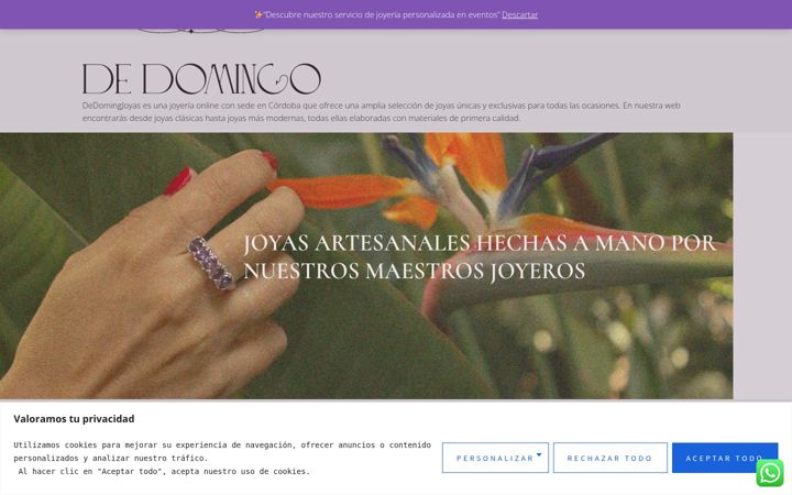Screenshot of dedomingojoyas.com