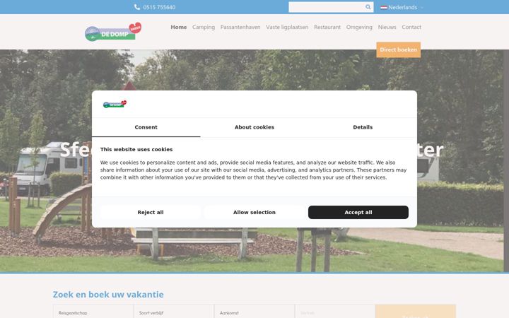 Skärmbild av dedomp.nl