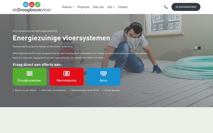 Képernyőkép: dedroogbouwvloer.nl