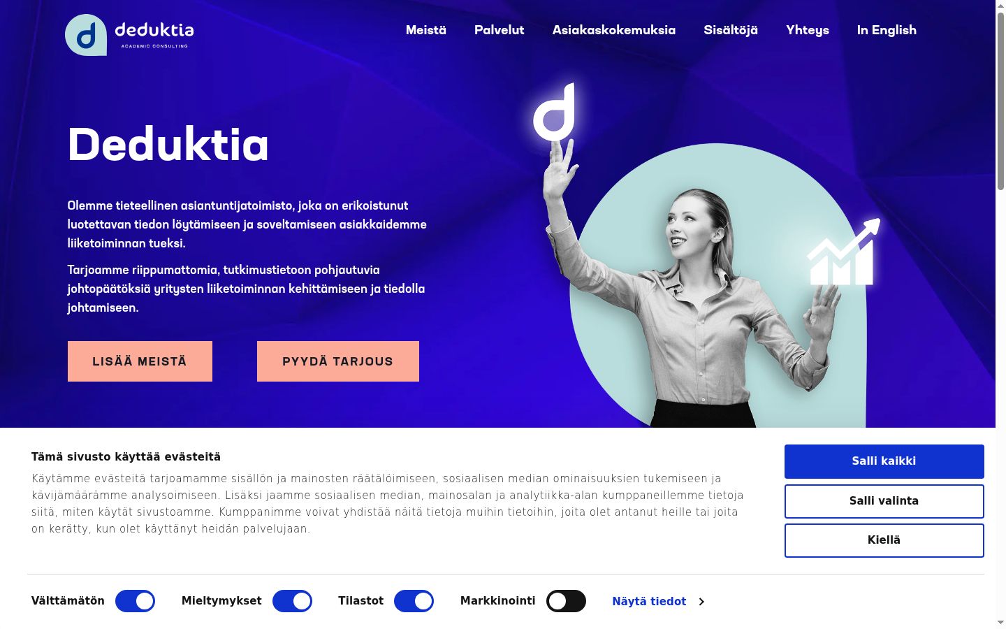 Sutikimo reklamjuostės, rodytos prieš bet kokią sąveiką, ekrano kopija