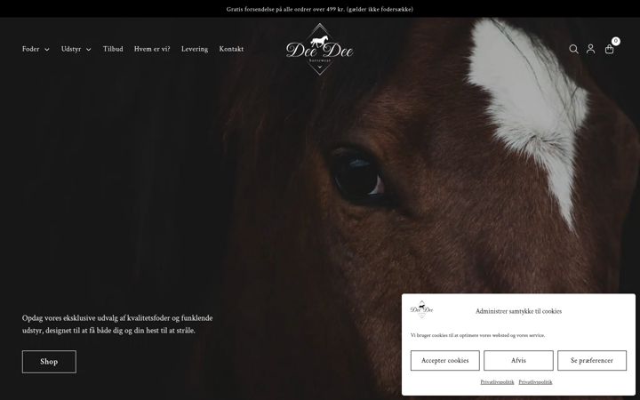 Screenshot of deedeehorsewear.dk