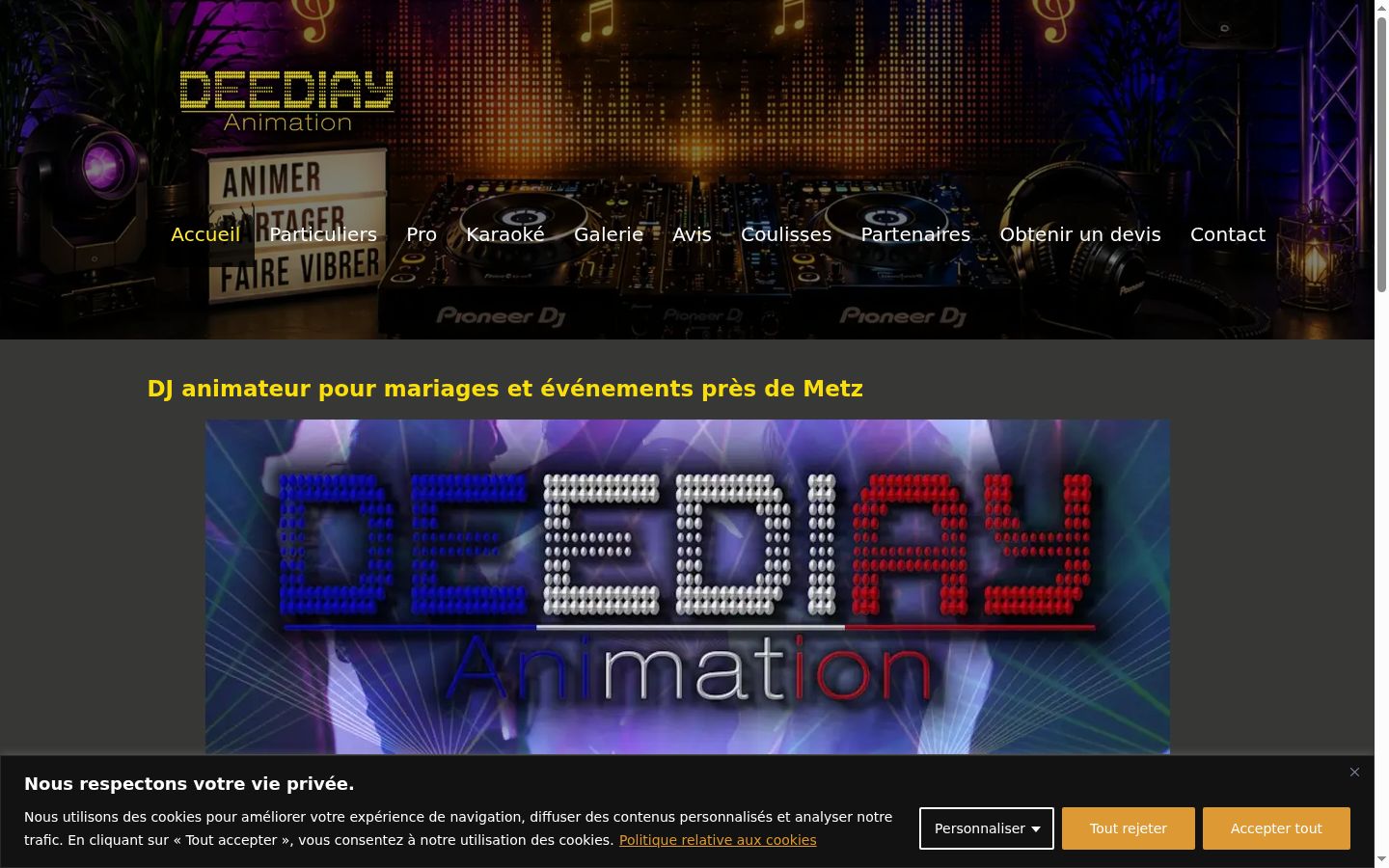 Screenshot of the consent banner shown before any interaction