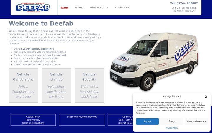 Snímek obrazovky deefab.co.uk