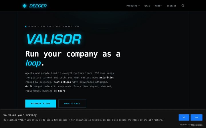 Екранна снимка на deeger.io