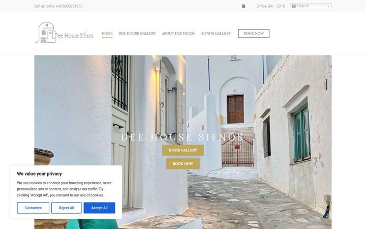 Screenshot of deehousesifnos.com