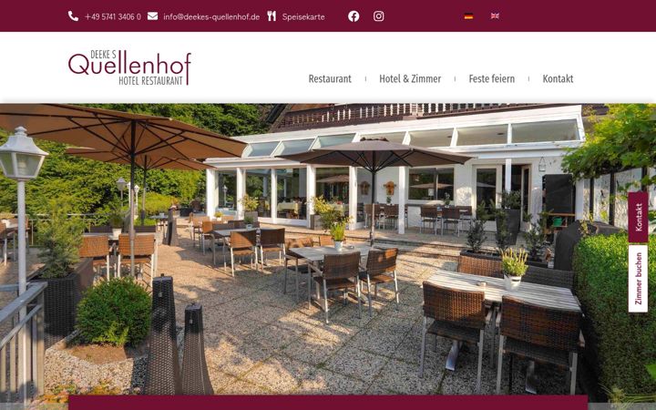 Screenshot of deekes-quellenhof.de