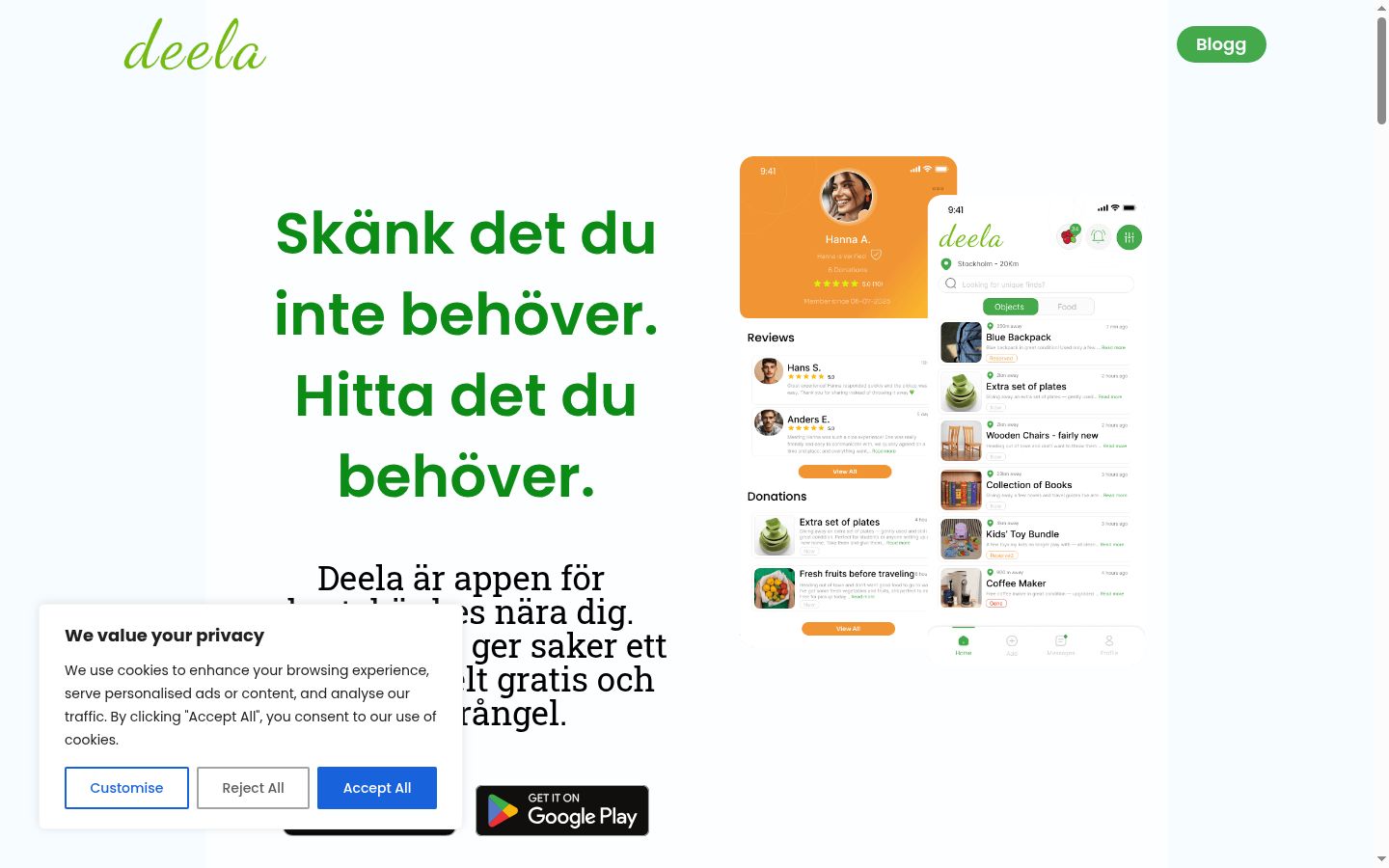 Screenshot tal-banner tal-kunsens muri qabel kwalunkwe interazzjoni