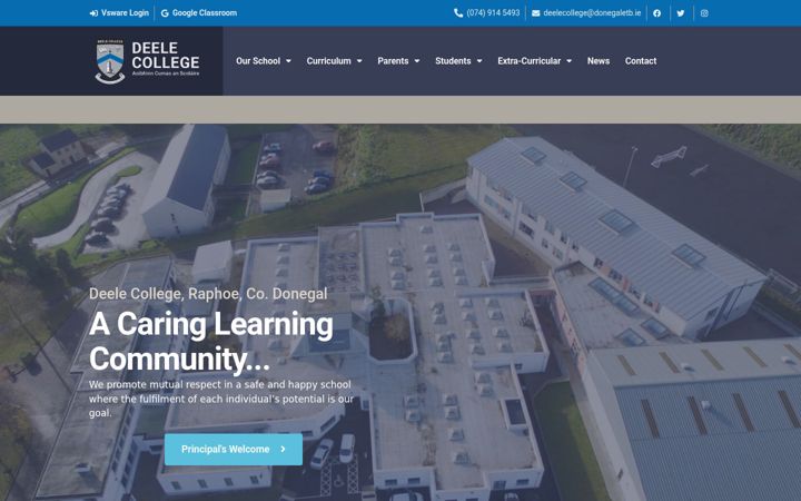 Skärmbild av deelecollege.ie
