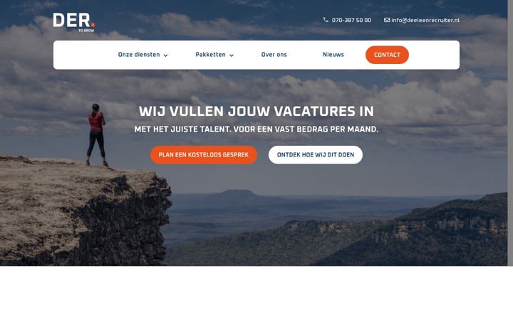 Screenshot stránky deeleenrecruiter.nl