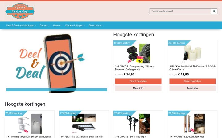 Screenshot stránky deelendeal.nl