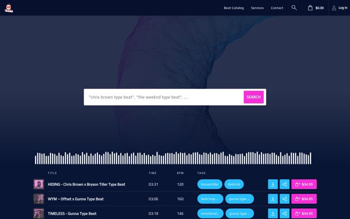 Screenshot of deemaxbeats.com