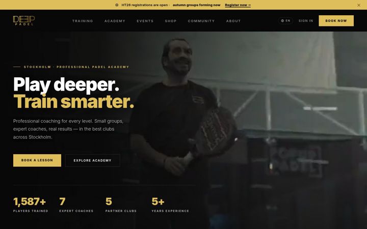 Screenshot of deep-padel.com