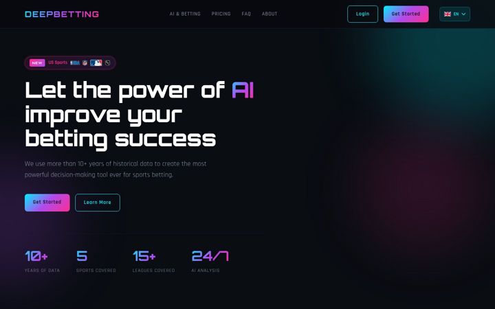 Екранна снимка на deepbetting.io