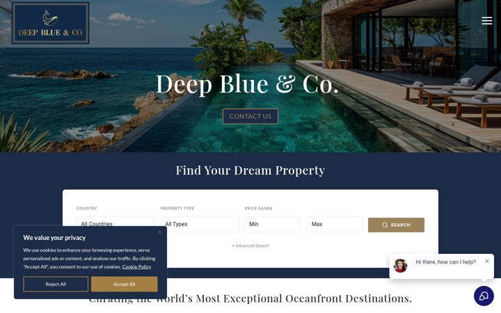 Screenshot of deepblueandco.com