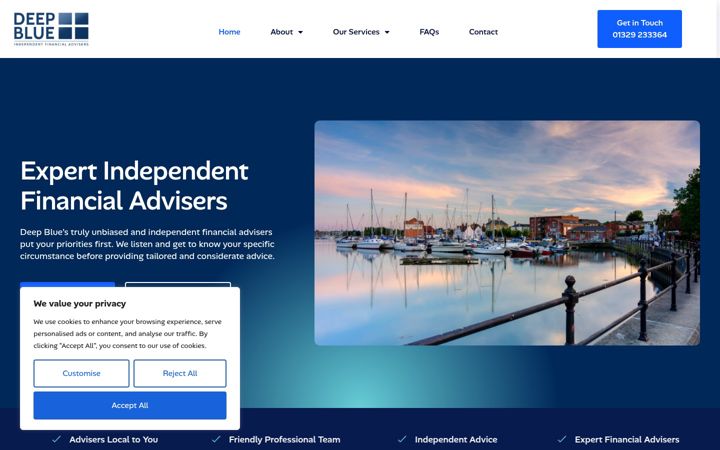 Screenshot of deepbluefinancial.com