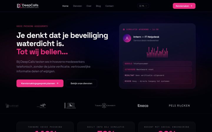 Екранна снимка на deepcalls.io