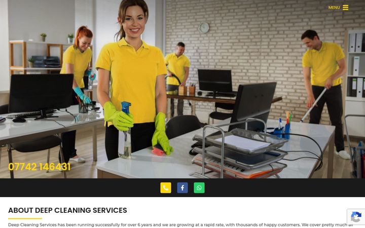 Snímek obrazovky deepcleaningservices.org.uk
